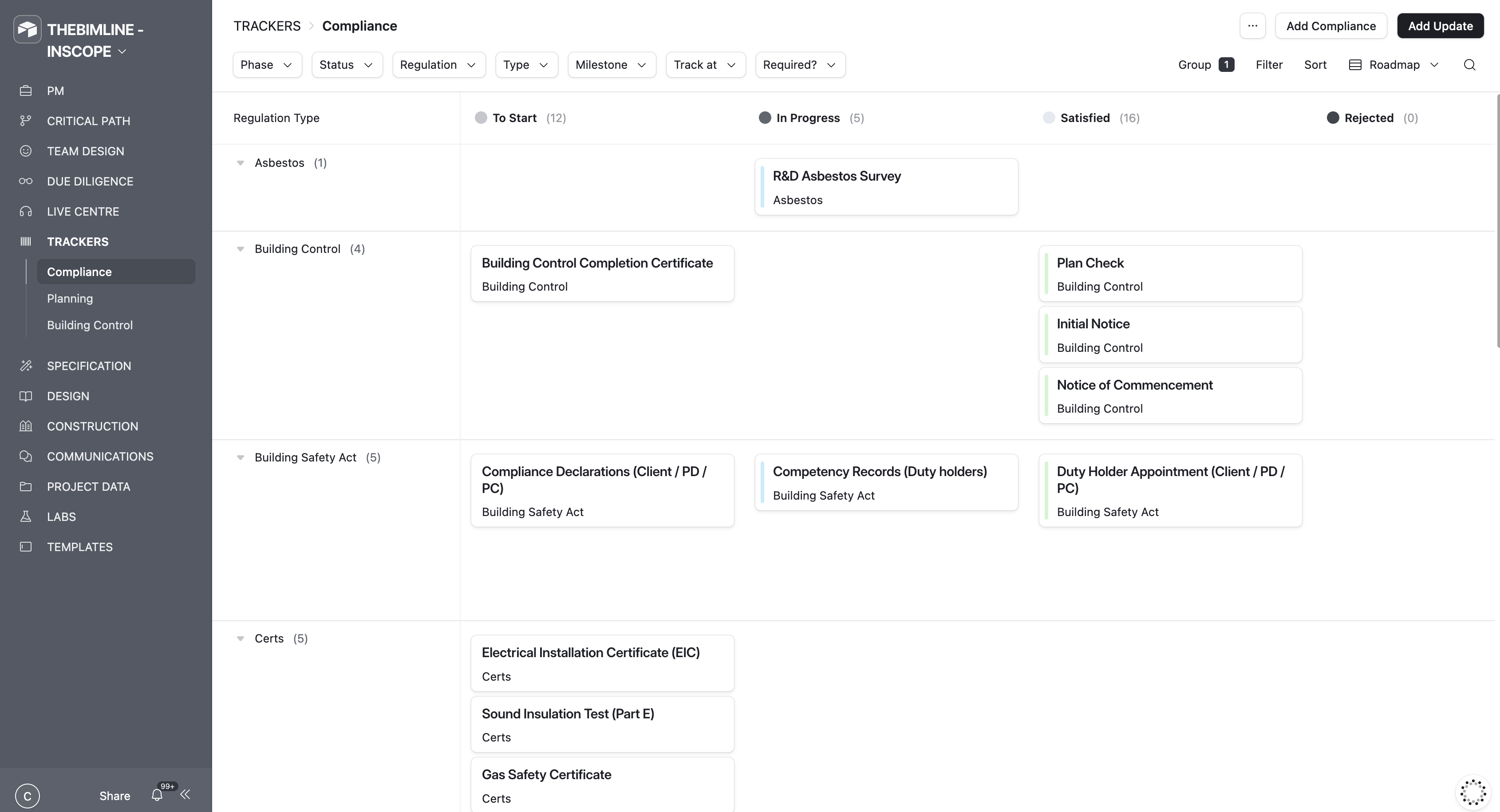 InScope planning tracker
