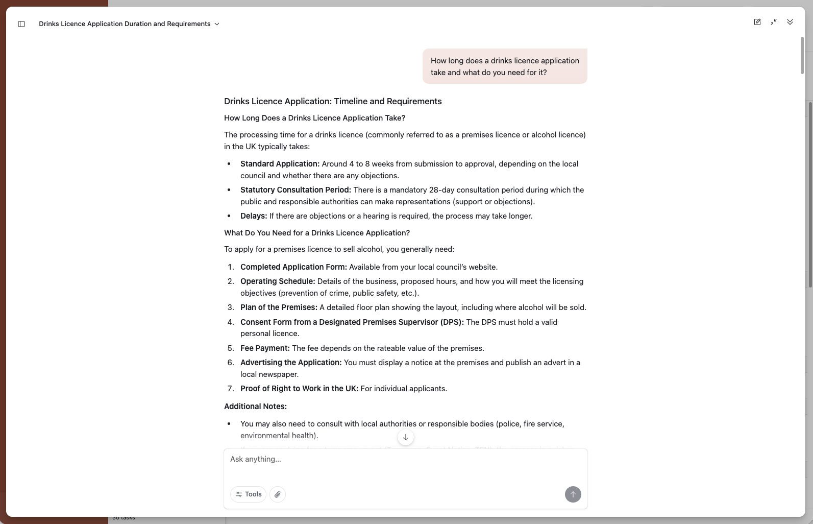 Using the AI Assistant to Support Planning and Task Creation